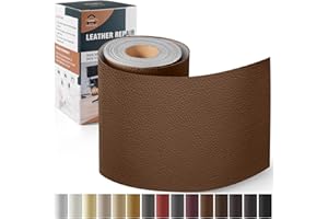 OAZ Kit de Reparación de Cuero para Muebles, Parche de Reparación Autoadhesivo 10x160 cm, Cuero Adhesivo Para Tapizar para Asientos de Automóviles, Sofás, Sofás para Sillas Marrón caramelo