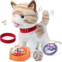 Chien Robot Interactif En Peluche – Marche Et Aboie En Laisse – Cadeau Enfant 3-6 Ans Avec Accessoires