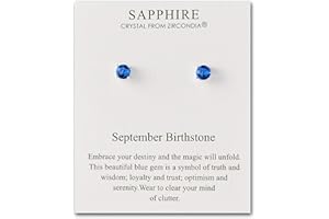 Philip Jones September (Sapphire) Birthstone Earrings Created with Zircondia® Crystals
