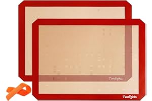 Twolights Tapis de Cuission en Silicone 2 Pièces Sans BPA Anti-Adhérent Toile Feuille de Cuisson Patisserie(40 * 30cm)