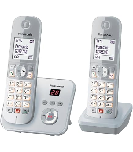 Panasonic KX-TG6722GS Duo draadloze telefoon (4,6 cm (1,8 inch) display, smart-toets, handsfree, antwoordapparaat) parelzilver