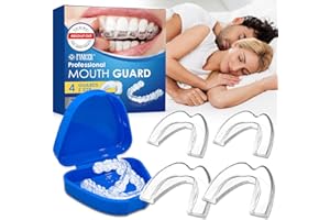 OKALABANDEE 4 Piezas Protector Bucal para Rechinar, Ferula Descarga Bruxismo con Protección Lateral, Reutilizables, Confianza Nocturna