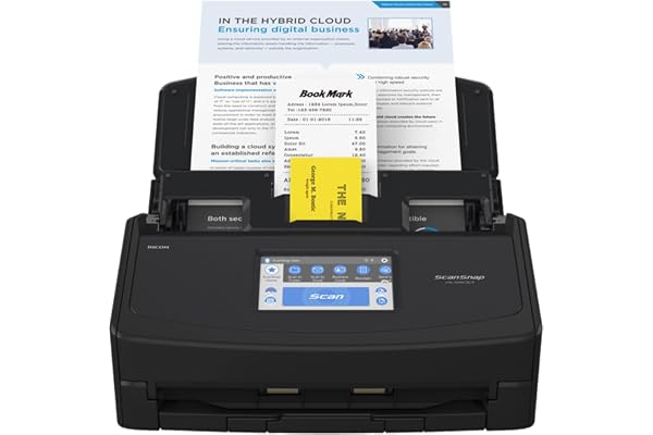 ScanSnap iX1600 Noir Scanner de Documents - 5GHz - Recto Verso, ADF, A4, Wi-FI, sans Fil, USB 3.2
