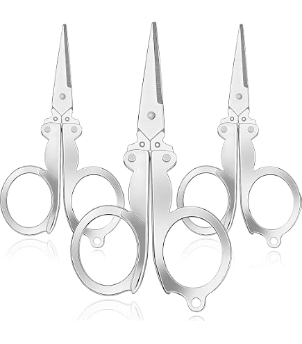 Mini Forbici Pieghevoli Di Sicurezza In Acciaio Inox - Portachiavi Taglierina Da Viaggio 9,5x5 Cm