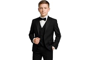 SIRRI Boys Pageboy Tuxedo Dinner Suit, 5-4 Piece Complete Wedding Prom Outfit