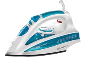 Russell Hobbs Steam Iron [2600W,210g extra steam boost, 70 g/min steam] Steam Glide Pro (300ml water tank, ceramic soleplate, self-cleaning & spray water function, anti-limescale, drip stop) 20562