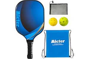 MICTER Pickleball Racchette, Set di Racchetta Pickleball con Racchette Palline e Borsa da Trasporto Impermeabile, Pickleball Set per Principianti e Professionisti