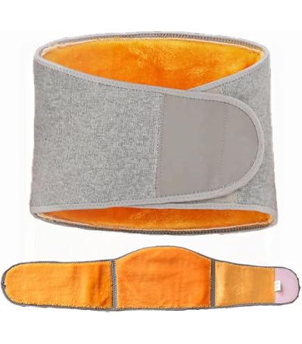 JNUYISW Warmer Buikbinder, Mannen Vrouwen Winter Verdikking Thermisch Pluche Taille met Klittenband Rugondersteuning Riem Warm Buikbeschermer Beschermende Buikband Nieren Warmer Lumbale Ondersteuning
