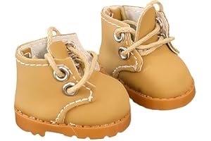 BelleFlair Mini Tan Work Boots For Vinyl Plush Toy Keychain Doll 15/17 CM, Miniature Shoes For Dolls, Outfit Accessories for Vinyl Plush Toys