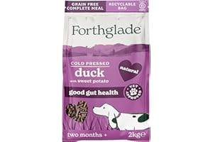 Forthglade Dry Dog Food, Cold Pressed, (2kg Resealable Bag), Duck with Vegetables, Hypoallergenic Dog Food, Grain Free Complete Meal, Natural Senior, Adult and Puppy Dry Dog Food