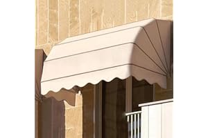 WYZCHDM French Curved Retractable Awning, Door/Window Awning Canopies, Manual Retractable Waterproof Awnings, Telescopic French Sunshade Shelter Rain Shelter, for Outside Garden Porch Cafe