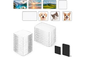 25 stycken gör-det-själv kylskåpsmagneter, set för att designa egna magneter i akryl, 15 kvadratiska (5 x 5 cm) & 10 rektangu