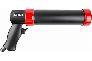 STIER Druckluft-Kartuschenpistole SKP-350, Arbeitsdruck: 2-4 bar, optimierte Flussautomatik, effiziente und stufenlose Mengenregulierung, Kartuschenpresse
