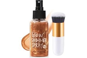 Ceboic Body Glitter Oil Spray Glitter Corpo Viso, Olio Corpo Scintillante, Lunga Durata Luminoso Evidenziatore Liquido, Glitter Per Il Corpo per Carnevale Halloween Natale Makeup (Oro Bronzo)