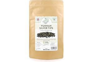 HIIP TEA Yunnan Silver Tips White Tea Loose Leaf - Premium Tea from Yunnan, China (Silver Tips - White, 100g)