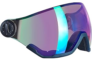 Black Crevice Visière de rechange avec protection complète I Visière de rechange pour casque de ski modèles I Visière de casque de ski avec revêtement anti-buée et protection UV 400 I Visière incassable