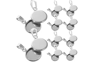 Milisten 20pcs gioielli fai da te ciondolo in acciaio inox a base rotonda gioielli vassoi per collane in argento per la creazione di gioielli creativi e personalizzati