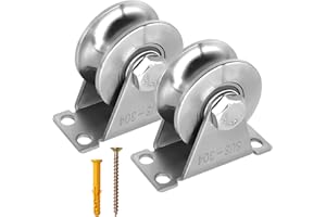 JAHOMFAI U-Type pulley 2pcs steel pulley blocks, quality Single Pulley Wheels with Mute Bearings Groove Sliding Roller, Use for gym Fitness, Material Handling and Moving Mount Pulley Block