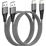 AINPOW Cavo iPhone 1M 2 Pezzi [Certificato MFi], Cavo Caricatore iPhone Cavo USB Lightning Nylon Cavetto iPhone per iPhone 14