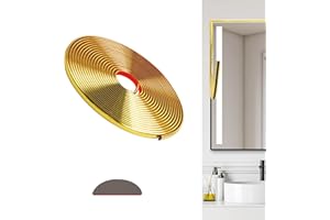 JUNART PVC Baguette de Finition, Moulure Murale, Bande Décorative Flexible pour Murs, Plafonds, Sols, Armoires, Carrelages, Miroirs(600cm,Or)