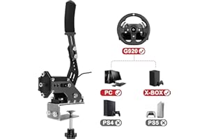 ANDO RACING Upgrade 2-in-1 64 Bit USB Handbrake for G920 Compatible with Xbox/Xbox series S/Xbox series X + PC Computer System for Simulated Racing Games with Non-Contact Plus Hall Sensor(Black)