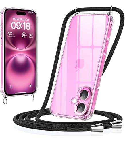 Custodia Trasparente Per IPhone 16 Con Cordino - Silicone TPU Antigraffio E Antiurto