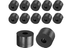 QUARKZMAN Pack of 12 Rubber Washers Rubber Spacer 30 mm Outer Diameter 10 mm Inner Diameter 20 mm Thick Rubber Spacer Round Spacer Sleeves for Home Car Accessories Black