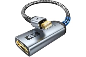 WARRKY Adattatore Mini DisplayPort a HDMI 4K, (Alta velocità, 2K 60Hz, 1080P 120Hz) Adattatore Thunderbolt a HDMI, Compatibile con MacBook Air/Pro, iMac, Surface Pro, monitor/proiettore/TV