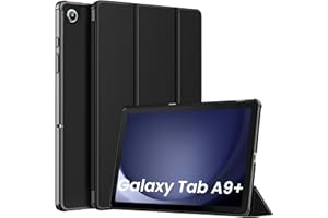 MoKo Coque pour Samsung Galaxy Tab A9+ /A9 Plus 11" 2023 (SM-X210/X216/X218), Étui à Rabat Mince pour Tablette avec Support Housse TPU pour Galaxy Tab A9 Plus, Auto Réveil/Sommeil, Noir