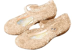 Snyemio Chaussures de Princesse en Cristal pour Fille Déguisement de Carnaval Halloween Noël Ballerines