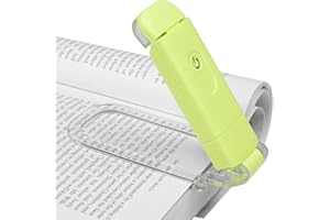 DEWENWILS Book Reading Light, Amber and Warm White Clip On LED with USB Rechargeable, 4 Brightness Adjustable for Kids, Bed, Bookworms(Green)