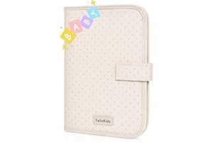 TailoKids® Portadocumentos Bebé para Cartilla Sanitaria - Regalo Bebe Recien Nacido Niño o Niña - Porta Documentos para Bebes para Bolso Carro Bebe (LUNARES)