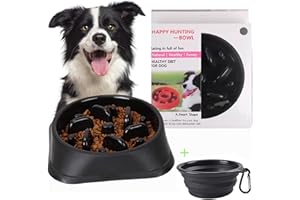 LOW&EE® Comedero Perro Antivoracidad Base Antideslizante+Cuenco Plegable|Interactivo|Comedero Antivoracidad Perro|Comedero Perro Ansioso|Plato Comedero Antivoracidad|Cuenco diseño Laberinto (Negro)