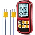 Leaton® Digital Thermocouple Thermometer Dual-Channel LCD Backlight Temperature Meter Tester for K/J/T/E/R/S/N Great