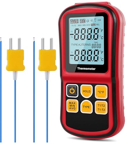 CENTER-300 K-Type Digital Thermometer With Probe & PC Interface -200°C To 1370°C Range