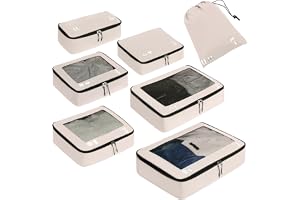 ECOHUB Packkuber för resväska 7 st. Travel Organizer Packpåsar Återvunnen PET miljövänligResetillbehör Skopåsar för resor För