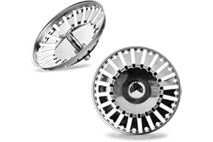 Yizhet Acero Inoxidable Fregadero de Cocina Colador Enchufe Tapón de Fregadero Filtro Doble Capa Desague Filtro - Diamètre de Ø84 mm(2 Piezas)