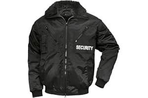 FaPak Robust Jacke I 4-in-1 Arbeitsjacke Herren mit Aufdruck Security I Wasser- & windabweisende Pilotenjacke mit abnehmbaren Ärmeln