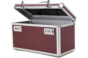 HEWEI WORKS Kindersichere Medizinbox, 36.1x18.3x20.8cm, Medikamentenbox mit Kombinationsschloss, Mediamentendose, Medizinschrank, In Kleiner Pillendose Enthalten (braun/groß)