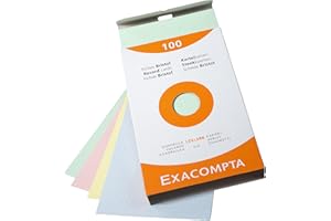 Exacompta Bristol - Tarjeta de registro, Cuadrícula (5x5), 125 x 200 mm, paquete de 100 tarjetas, Cuadrícula (5x5), Surtido, 125 x 200 mm, paquete de 100 tarjetas