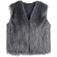 AACH Kunstpelz Weste Damen Warm Fellweste Ärmellos Outdoor Winterweste Einfarbig Lang Plüschweste Elegant Winter Pelzweste Kunstfell Dicke Teddyweste