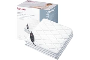 ‎BEURER Beurer UB 74 Wärmeunterbett, elektrische Heizdecke mit Abschaltautomatik und Überhitzungsschutz, Wärmedecke in praktischer Spannbetttuch-Form mit 3 Temperaturstufen, waschbar, 200 x 100cm