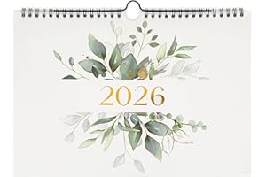 CraftWerk Kalendarz ścienny 2026 – kalendarz miesięczny w formacie poziomym A4 – idealny jako kalendarz urodzinowy, kalendarz dla par i planer rodzinny do domu i biura