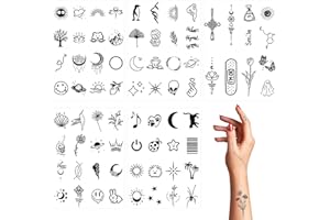 CHIOSA Temporäre Tattoos, Fake-Tattoos und Klebe-Tattoos für Erwachsene, Wasserfeste Tattoos mit einer Haltbarkeit von 2 Wochen, Darunter 77 verschiedene Muster, die nach Belieben kombiniert werden können