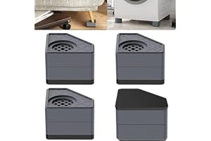 DEWEL Rialzi per Mobili,Piedini Antivibrazione Lavatrice Universali,Piedini Lavatrice Asciugatrice,Impilabili 4.4/7.8 cm,PP&Gomma