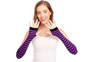 Bienvenu Scaldamuscoli Lunghi in Stile Punk / Gotico / Rock, Guanti senza Dita