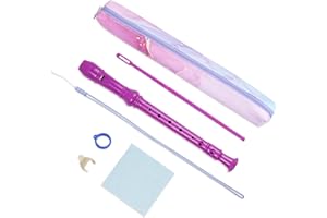 Mtzmy Blockflöte für Kinder Anfänger Sopran Deutsche Griffweise, 8-Loch Flöte für Erwachsene, Recorder mit Etui,Reinigungsstift und Bedienungsanleitung(6-Lila Blue Splash Tinte)