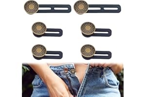 Huybaa 6 Piezas Extensor de Botones para Pantalones, Extensores de Cintura Ajustables para Jeans, Hombre y Mujer, Extensor Pantalon Embarazada (2 Largos + 4 Cortos)