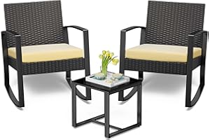 Bealife Ensemble de mobilier de Jardin en rotin pour 2 Personnes, Ensemble de Meubles de Balcon pour extérieur, Ensemble de Balcon 3 pièces pour porches, Cours, terrasses, balcons, Piscine (Beige)