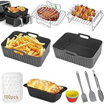 Accessoires pour friteuse à air chaud Ninja Foodi Max Dual Zone AF300EU AF400EU, COSORI 8,5L/Cookwise 9L Dual Zone Friteuse à air chaud, sans BPA, accessoire en silicone Airfryer, gris
